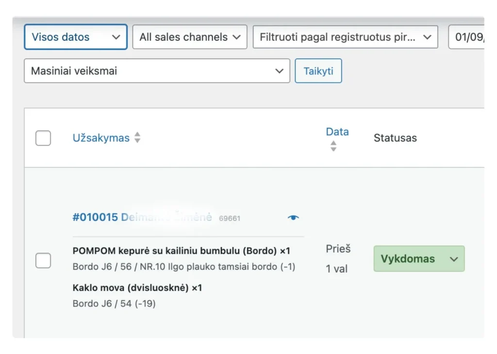 WooCommerce užsakymo prekių santrauka – GP Order Manager 2